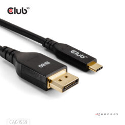 CLUB3D USB Type-C Cable to DP 2.1 Bi-Directional VESA DP80 Certified Cable M/M 1m/3.28ft - Afbeelding 9