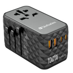 Verbatim UTA-06 100W GaN III universele reisadapter Met 2 x USB-C PD & QC 4+ & 2 x USB-A QC 3.0 poorten - Afbeelding 2