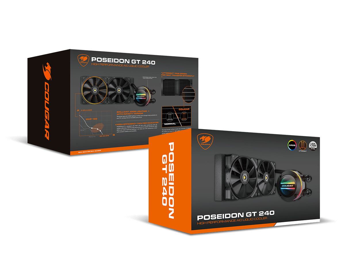 COUGAR Gaming POSEIDON-GT 240 Computer behuizing Alles-in-één vloeistofkoeler 12 cm Zwart 1 stuk(s) - Afbeelding 8