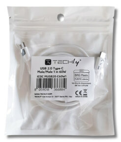 Techly ICOC-MUSB20-C60W1 USB-kabel USB 2.0 1 m USB C 0,48 Gbit/s 60 W Wit - Afbeelding 3