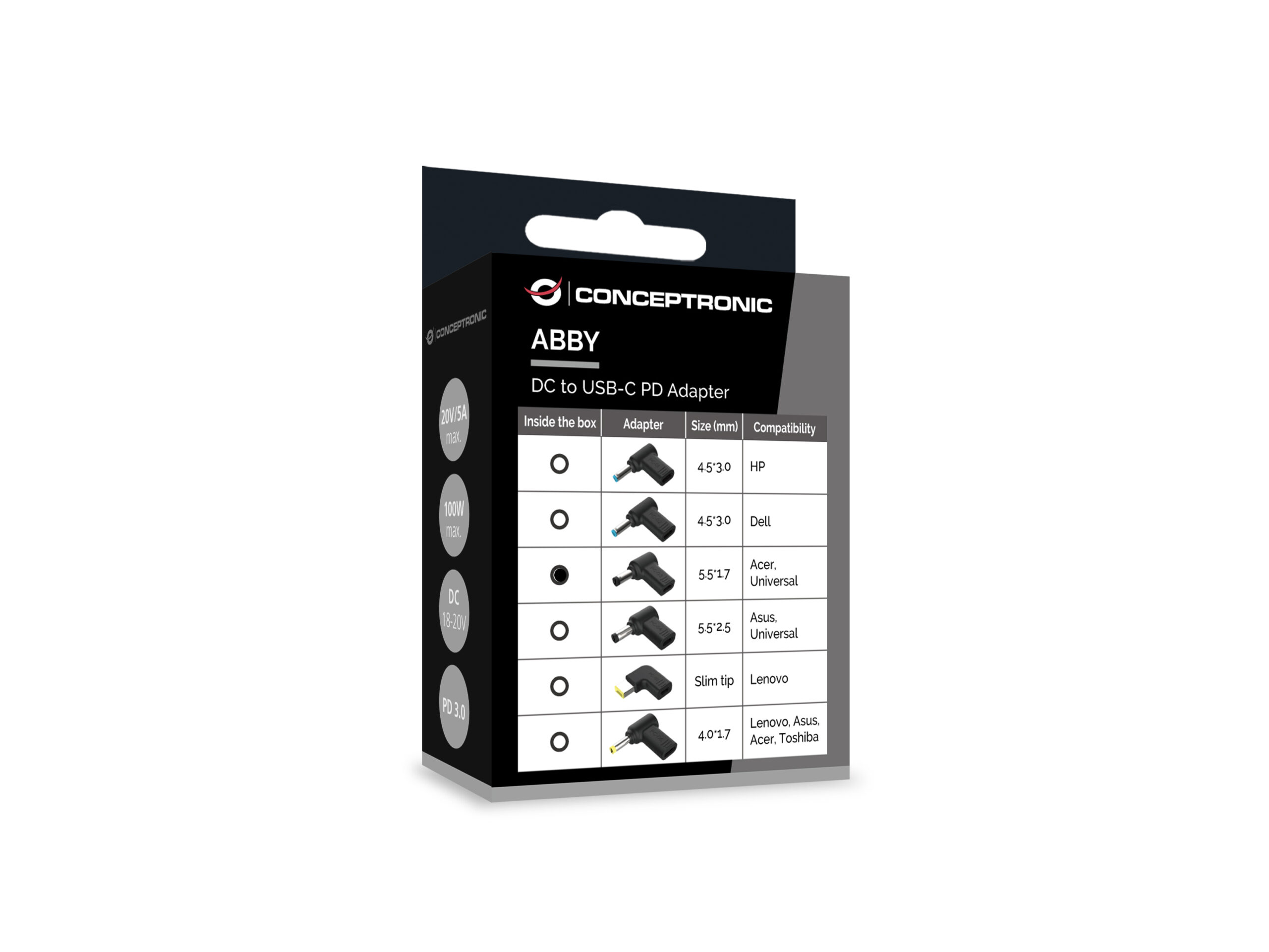 Conceptronic ABBY15PC03 laptop accessoire Laptop stroomplug - Afbeelding 5
