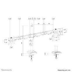 Neomounts DS60-600BL2 Monitorarm 10-32" - Quick-fix - 180°-stop - Afbeelding 19