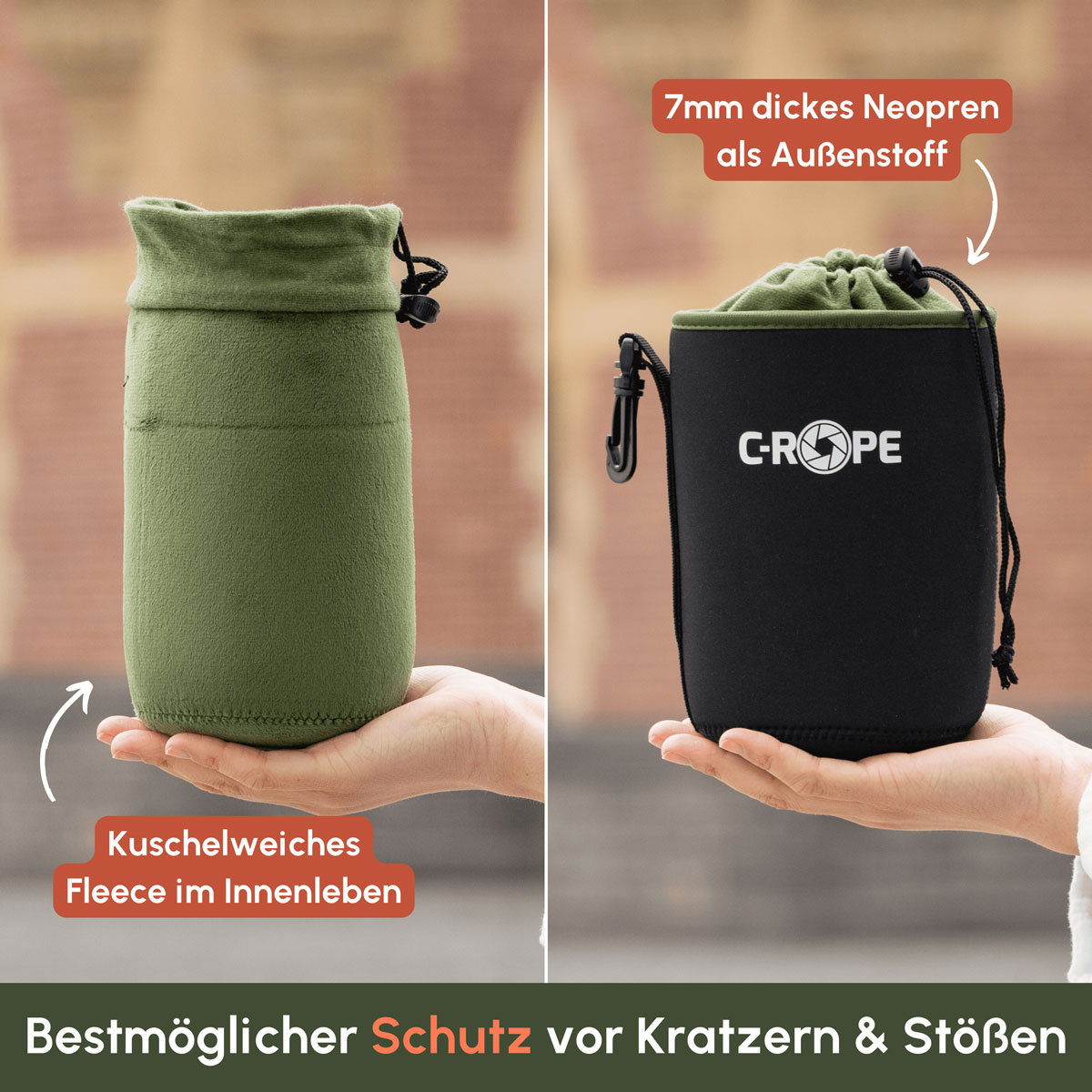 C-ROPE Objektivbeutel V2 zwart Variation: S 10x9cm retail