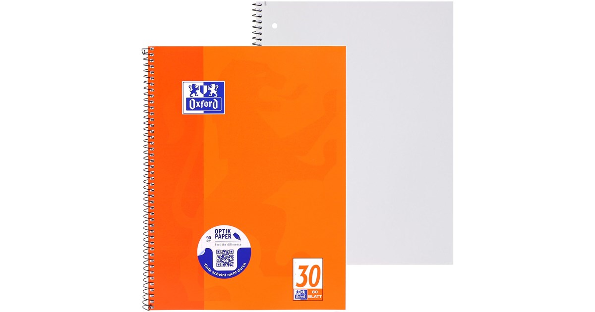 Oxford collegeblok A4+ 220 x 295 mm 80 Bl. Blanko