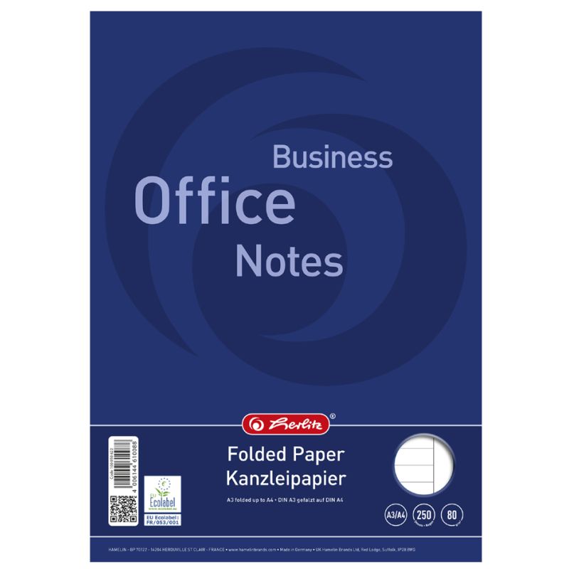 LANDRE Kanzleipapier Office A3/A4 liniert 250 pro Packung