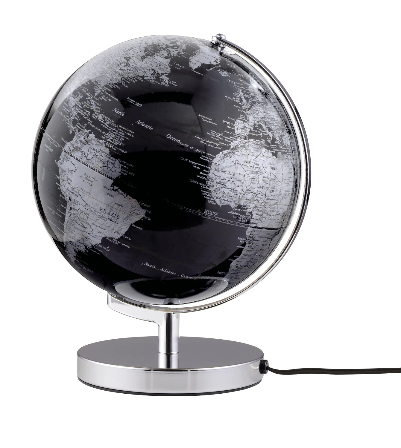 TROIKA Globus TERRA LIGHT schwarz, silberfarben