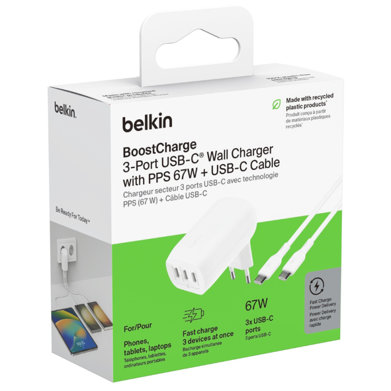 BOOSTCHARGE 3-Port USB-C Wall Charger