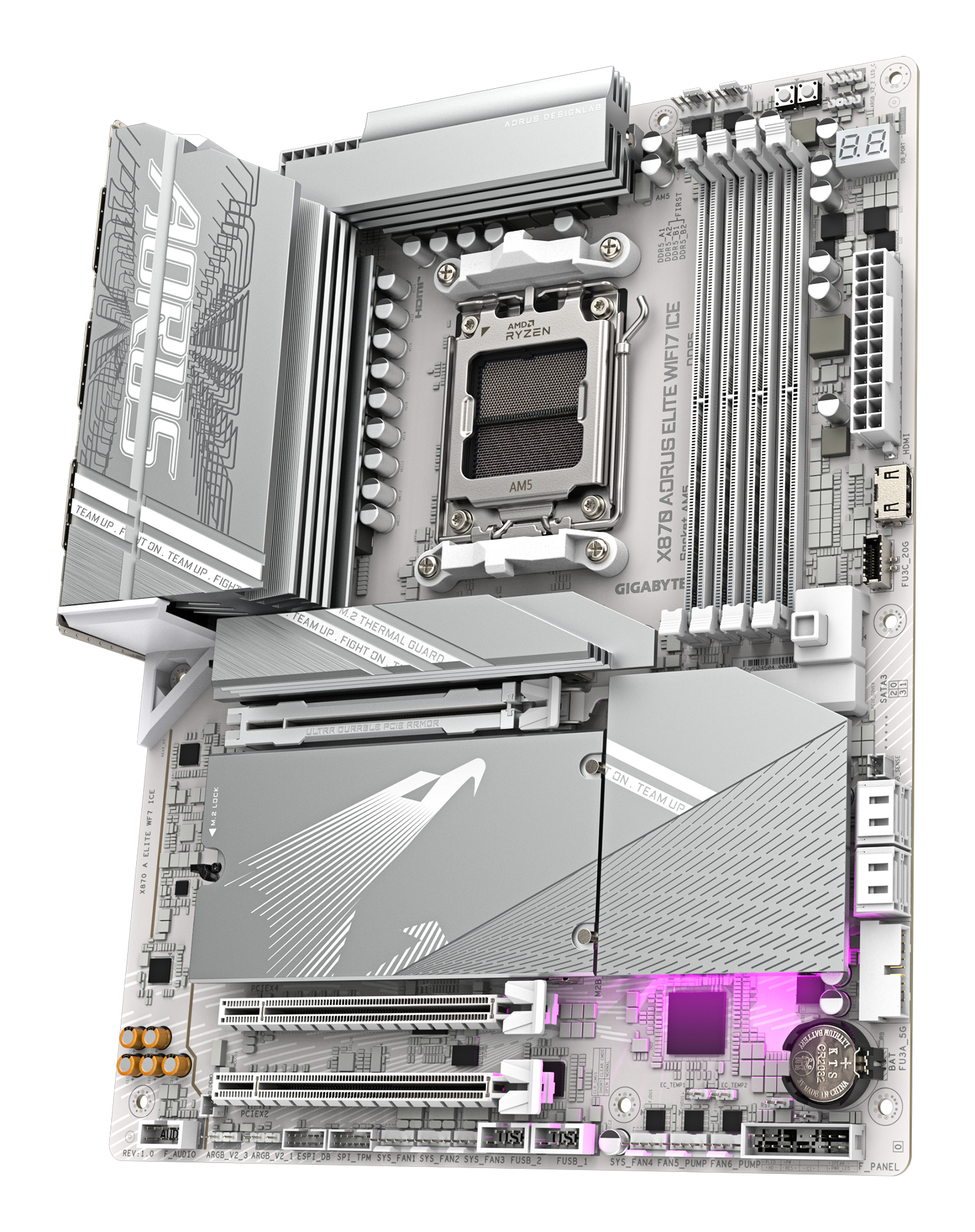 GIGABYTE X870 AORUS ELITE WIFI7 ICE AMD X870 Socket AM5 ATX - Afbeelding 5