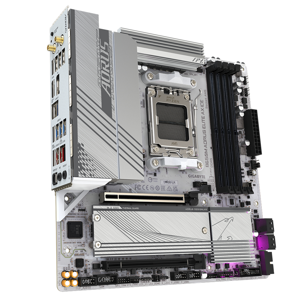 GIGABYTE B650M AORUS ELITE AX ICE moederbord AMD B650 Socket AM5 micro ATX - Afbeelding 4