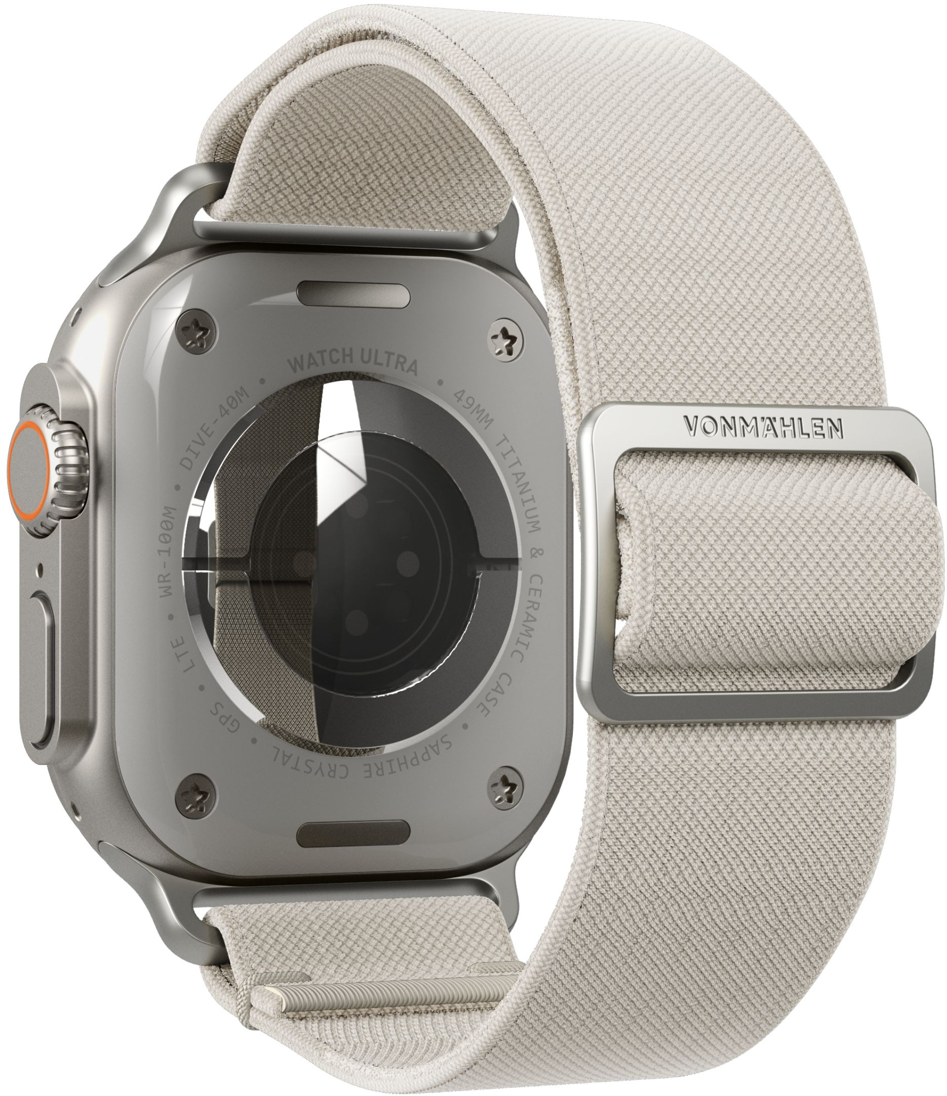 Vonmählen Classic Nylon Loop For Apple Watch 44 - 45 - 46 - 49mm One Size Cream - Afbeelding 3