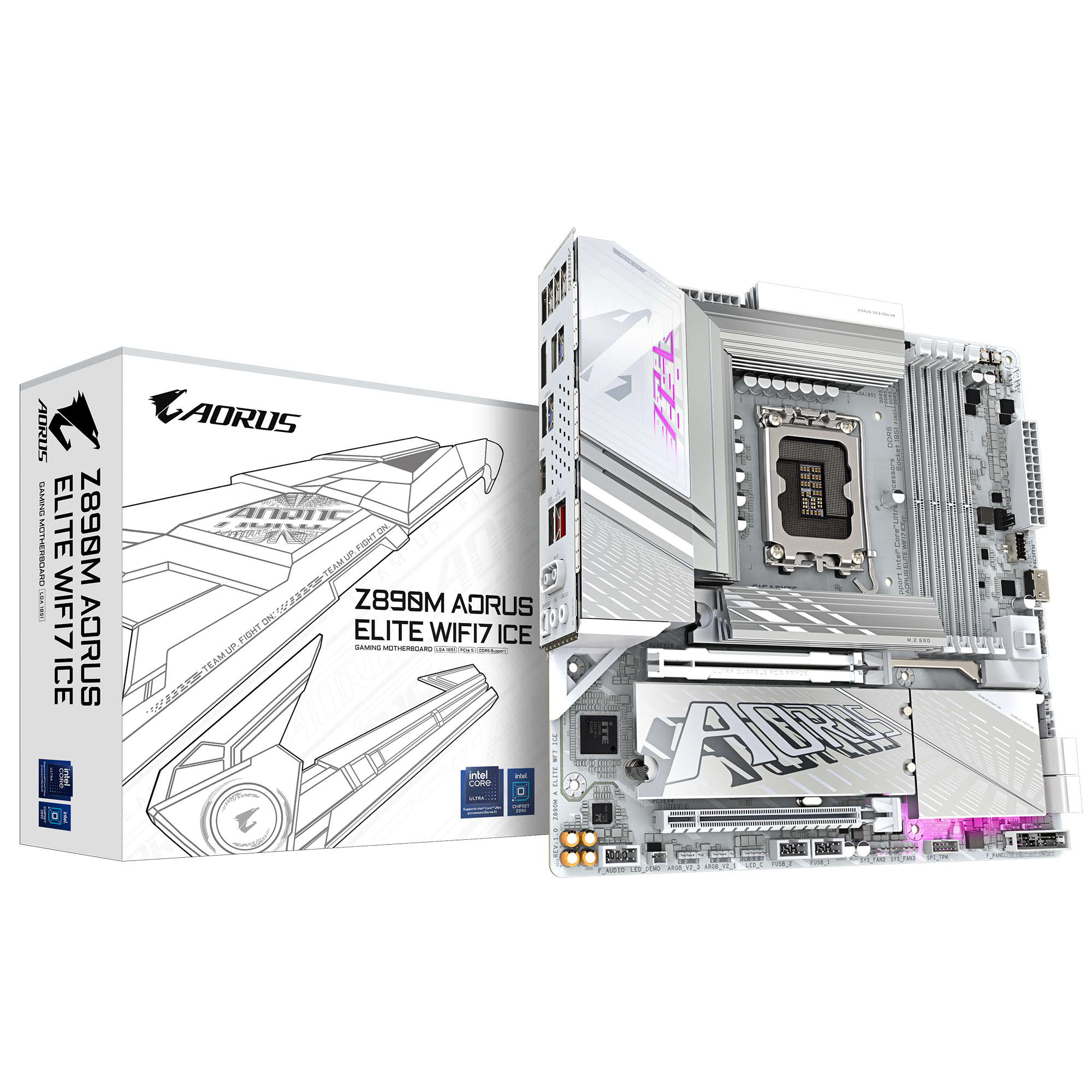 GIGABYTE Z890M AORUS ELITE WIFI7 ICE Intel Z890 LGA 1851 (Socket V1) ATX - Afbeelding 2