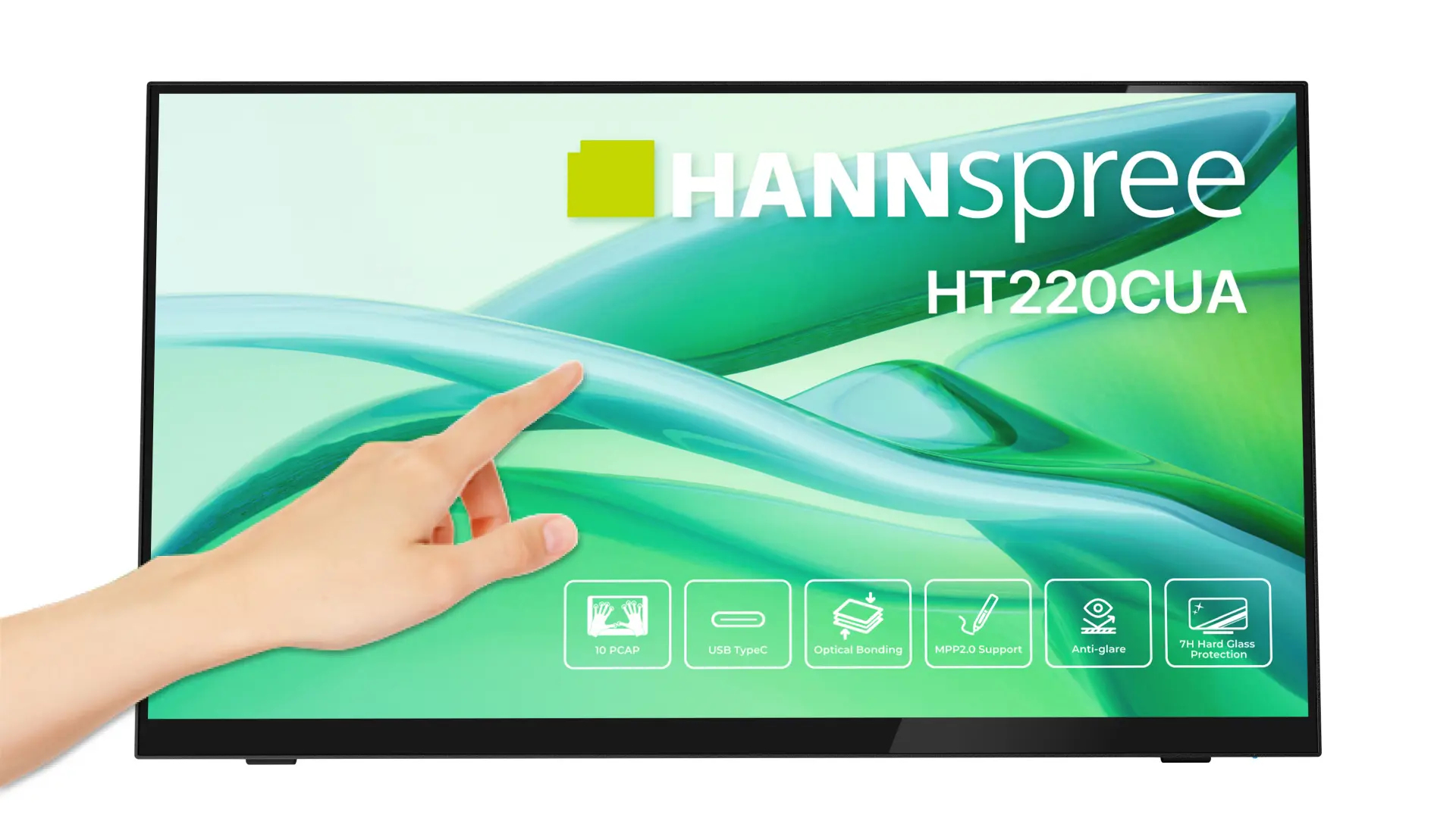 Hannspree HT220CUA computer monitor 54,5 cm (21.4") 1920 x 1080 Pixels Full HD LED Touchscreen Zwart