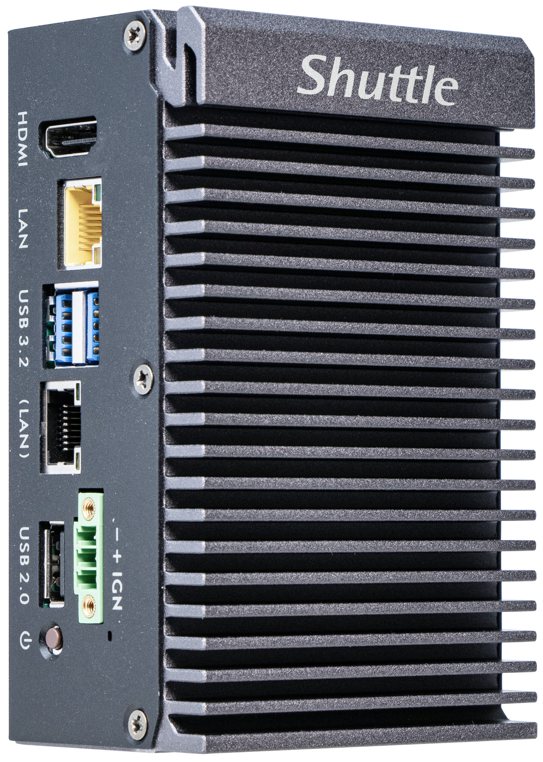 Shuttle Edge PC SPCEL03 , Intel Atom x6413E, 1x HDMI, 2x 2.5G LAN, 1x COM, DIO (4x in, 4x out), 3x USB, 2x M.2, 12-24V, ventilatorloos, 24/7, -20...60°C, incl. VESA & DIN-RAIL mount - Afbeelding 9