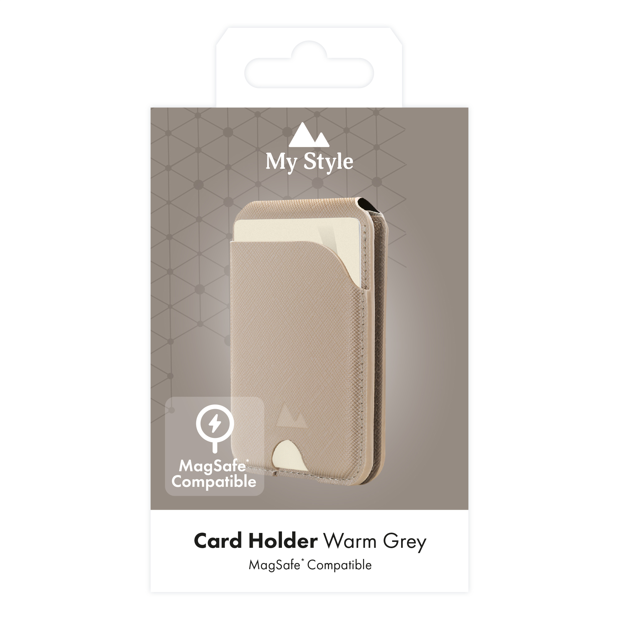 My Style MagSafe Compatible Magnet Card Holder with Stand Function Warm Grey - Afbeelding 8