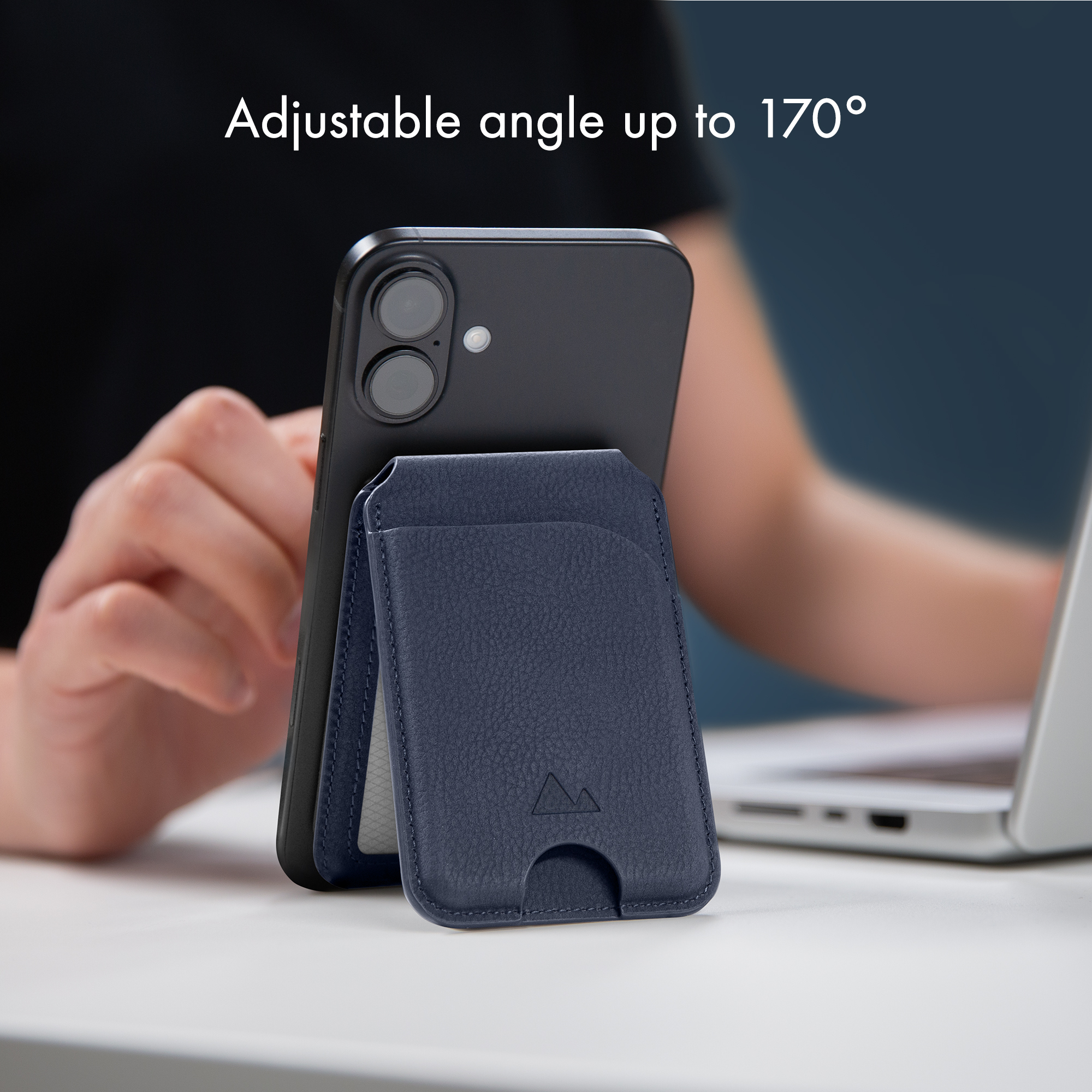 My Style MagSafe Compatible Magnet Card Holder with Stand Function Midnight Blue - Afbeelding 5