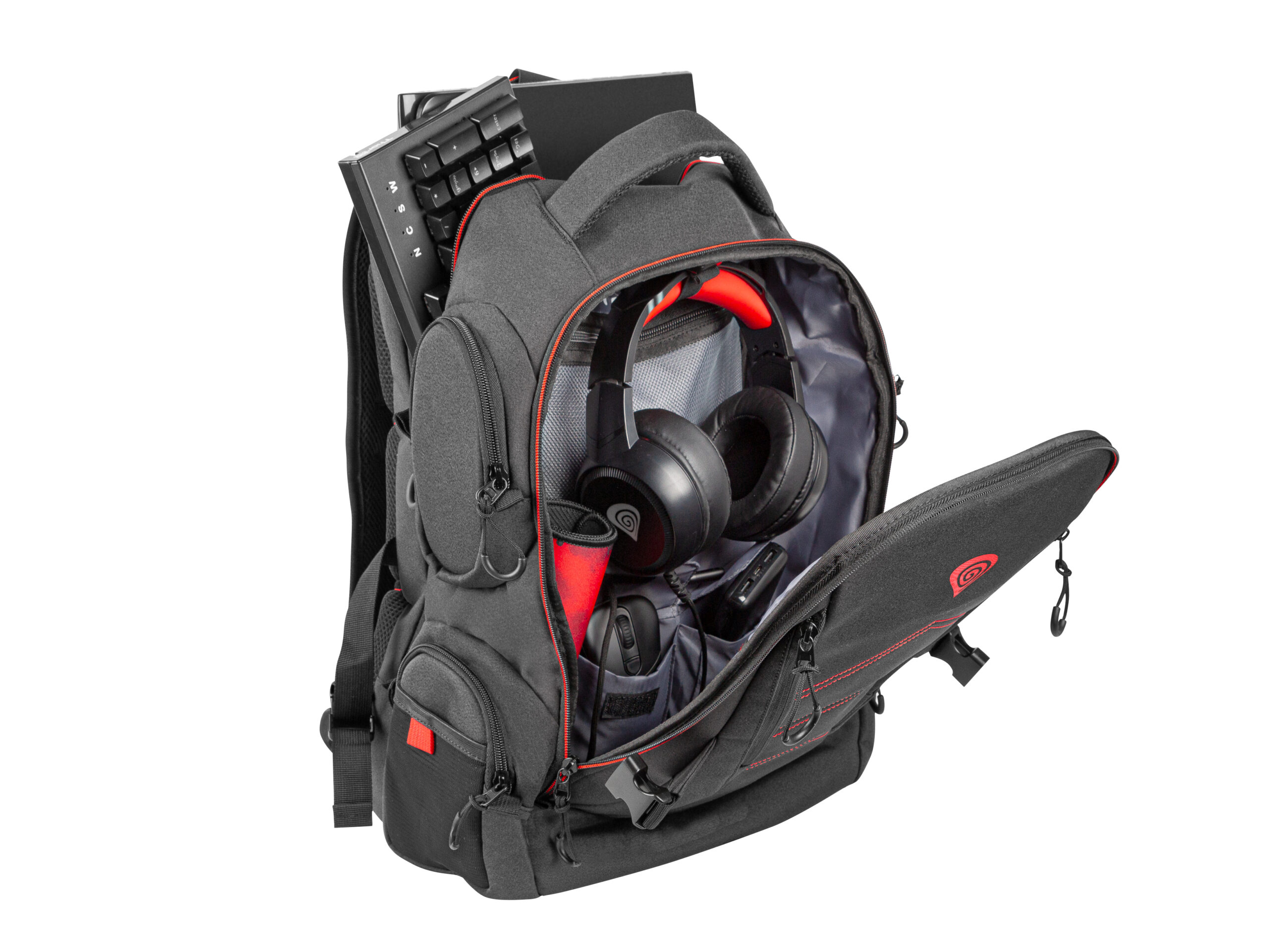 GENESIS Pallad 550 43,9 cm (17.3") Rugzak Zwart, Rood - Afbeelding 9