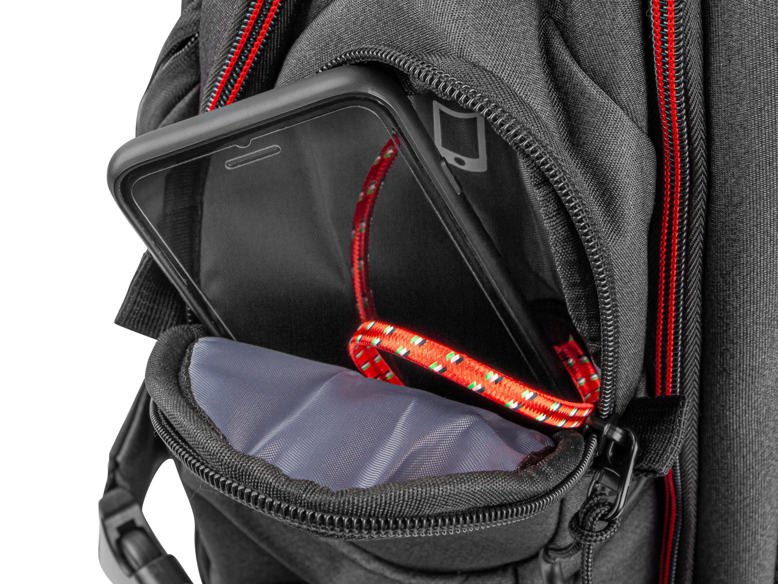 GENESIS Pallad 550 43,9 cm (17.3") Rugzak Zwart, Rood - Afbeelding 15