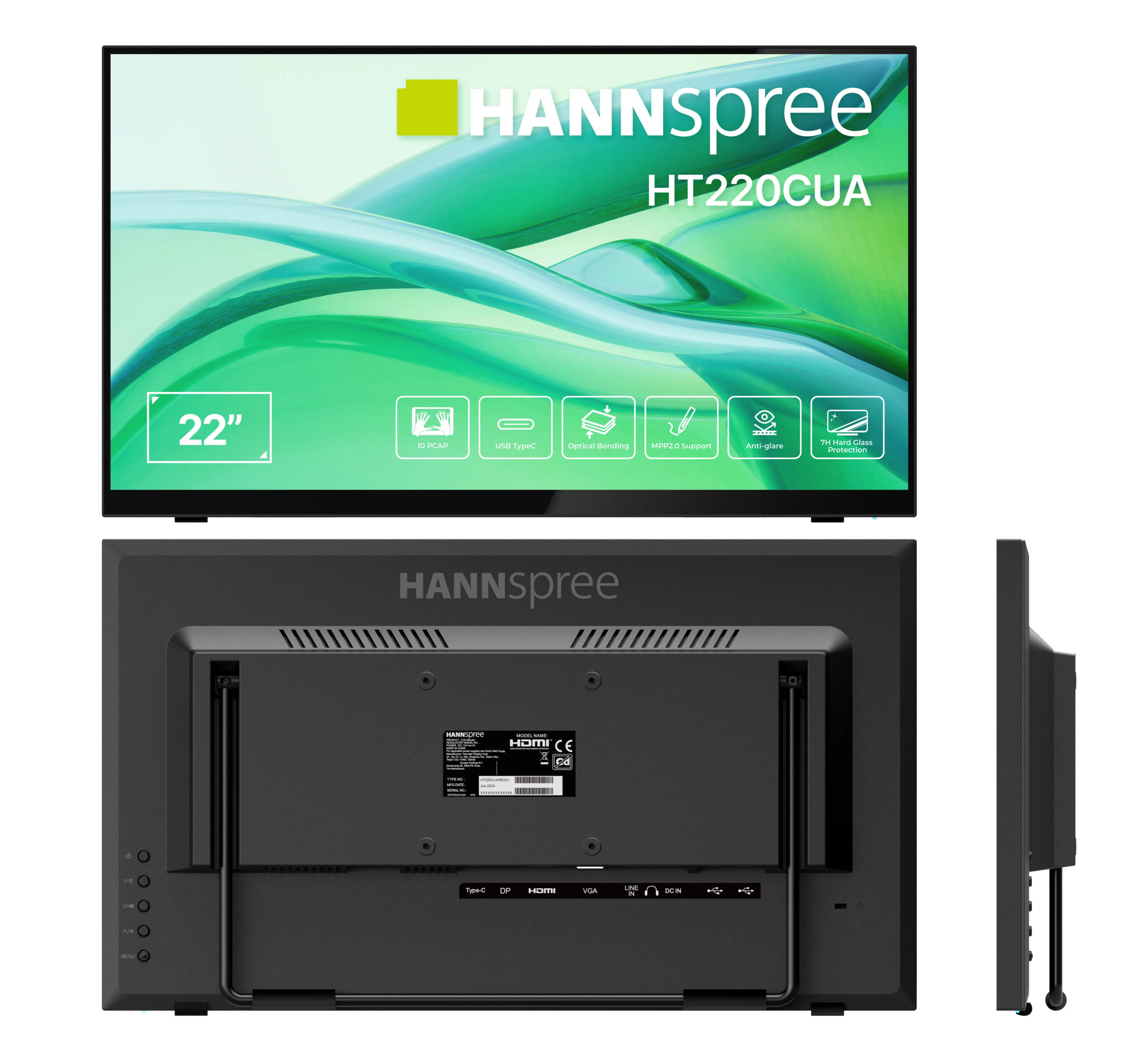 Hannspree HT220CUA computer monitor 54,5 cm (21.4") 1920 x 1080 Pixels Full HD LED Touchscreen Zwart - Afbeelding 14