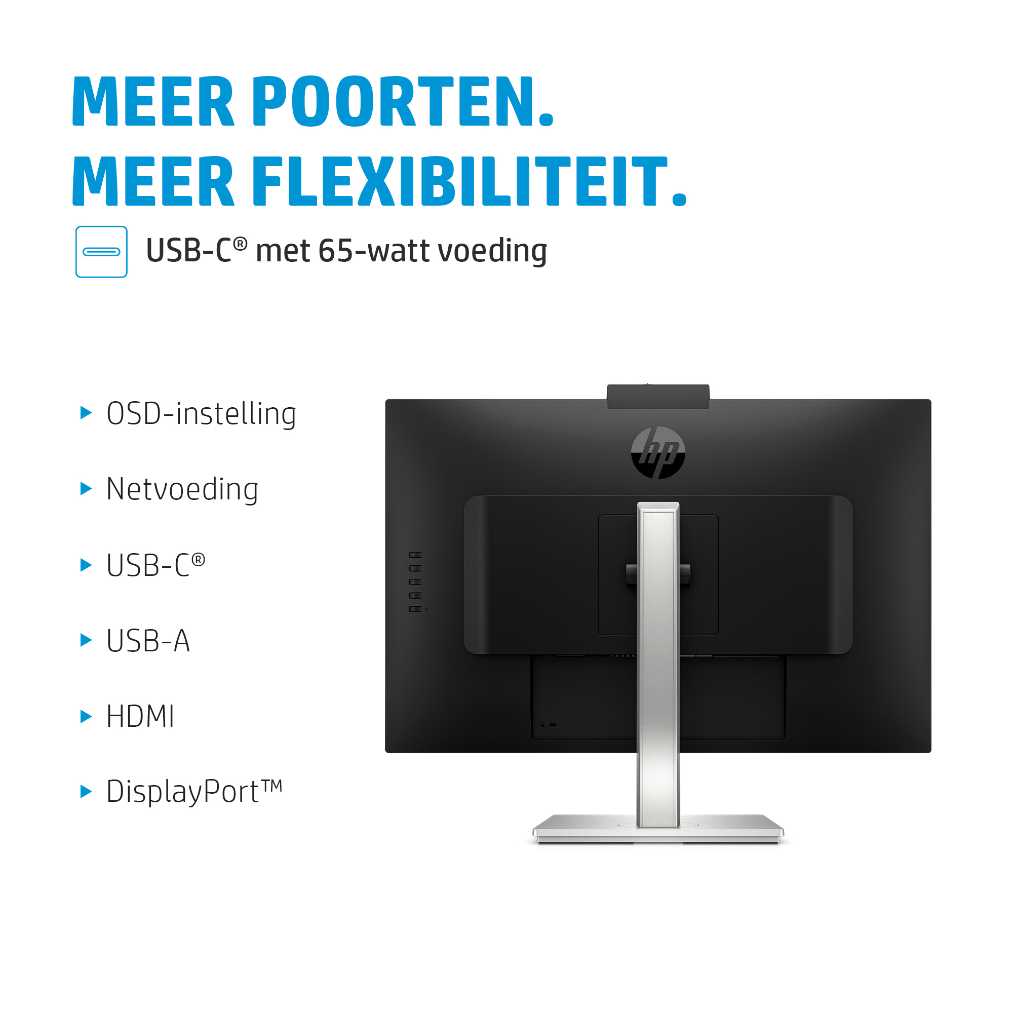 HP E-Series E27m G4 QHD USB-C conferentiemonitor - Afbeelding 13