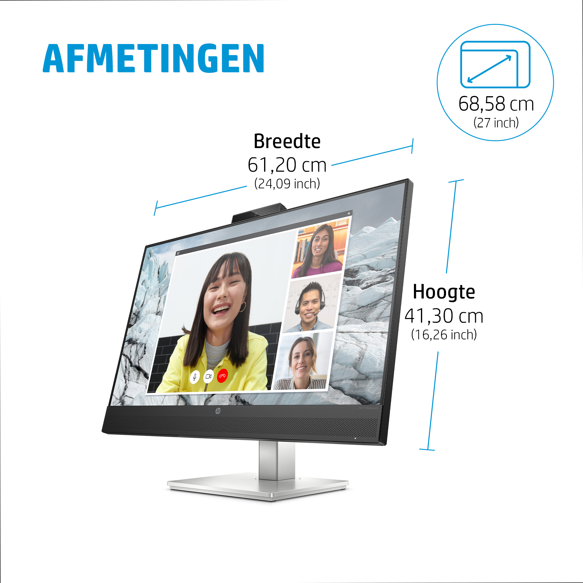HP E-Series E27m G4 QHD USB-C conferentiemonitor - Afbeelding 14