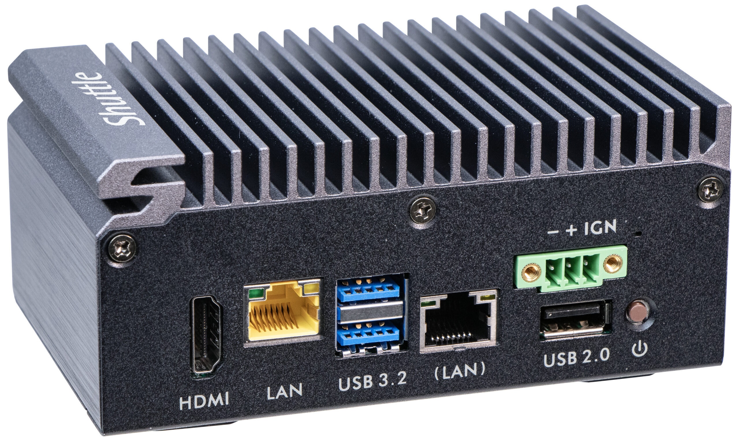 Shuttle Edge PC SPCEL03 , Intel Atom x6413E, 1x HDMI, 2x 2.5G LAN, 1x COM, DIO (4x in, 4x out), 3x USB, 2x M.2, 12-24V, ventilatorloos, 24/7, -20...60°C, incl. VESA & DIN-RAIL mount - Afbeelding 6