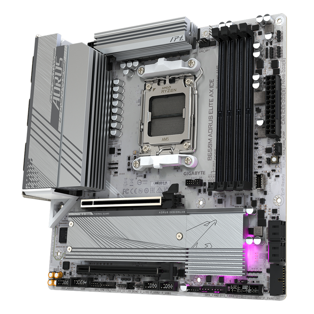 GIGABYTE B650M AORUS ELITE AX ICE moederbord AMD B650 Socket AM5 micro ATX - Afbeelding 5