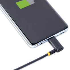StarTech.com 2m USB-C Laadkabel, Robuuste Haakse Fast Charge & Sync Type C Kabel, 60W (3A) PD, USB 2.0, TPE Mantel en Aramidevezels - Zwarte USB Oplaadkabel - Afbeelding 9