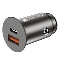 Techly IUSB2-CAR5-AC38W oplader voor mobiele apparatuur Universeel Zwart Sigarettenaansteker Snel opladen Auto