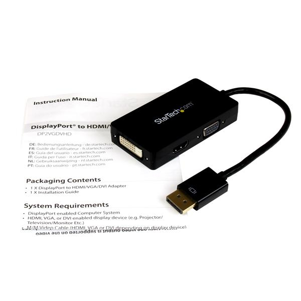 StarTech.com A/V-reisadapter: 3-in-1 DisplayPort naar VGA DVI- of HDMI-converter - Afbeelding 5