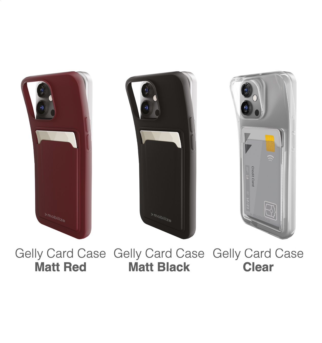 Mobilize Rubber Gelly Card Case Apple iPhone 16 Matt Black - Afbeelding 3