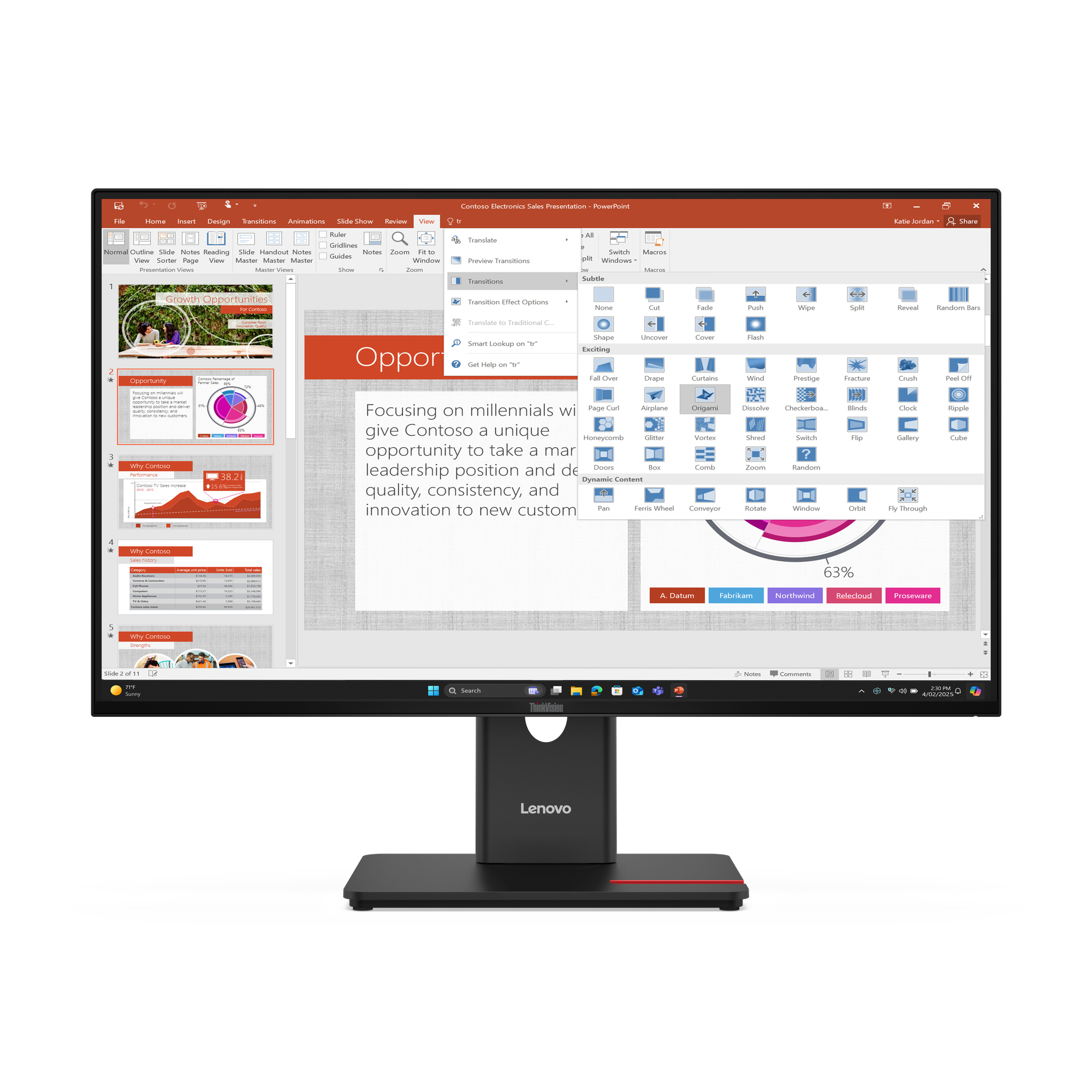 Lenovo ThinkVision T27-40 Monitor - Afbeelding 2