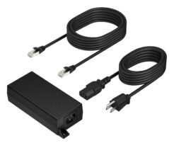 Poly PoE++ 65W 2.5G Adapter with 3.66m CAT6A Cable and Power Cord netvoeding & inverter Binnen Zwart