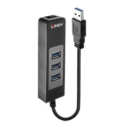Lindy 43176 interface hub USB 3.2 Gen 1 (3.1 Gen 1) Type-A 5000 Mbit/s Zwart