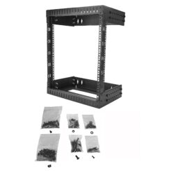 StarTech.com 2 Post 12U Heavy-Duty Wandmonteerbare Server Rack, 19" Open Frame Netwerk Rack met Verstelbare Diepte, Data Rack voor IT/AV/Patchpaneel/Computer Apparatuur, Incl Kooimoeren en Schroeven - Afbeelding 6