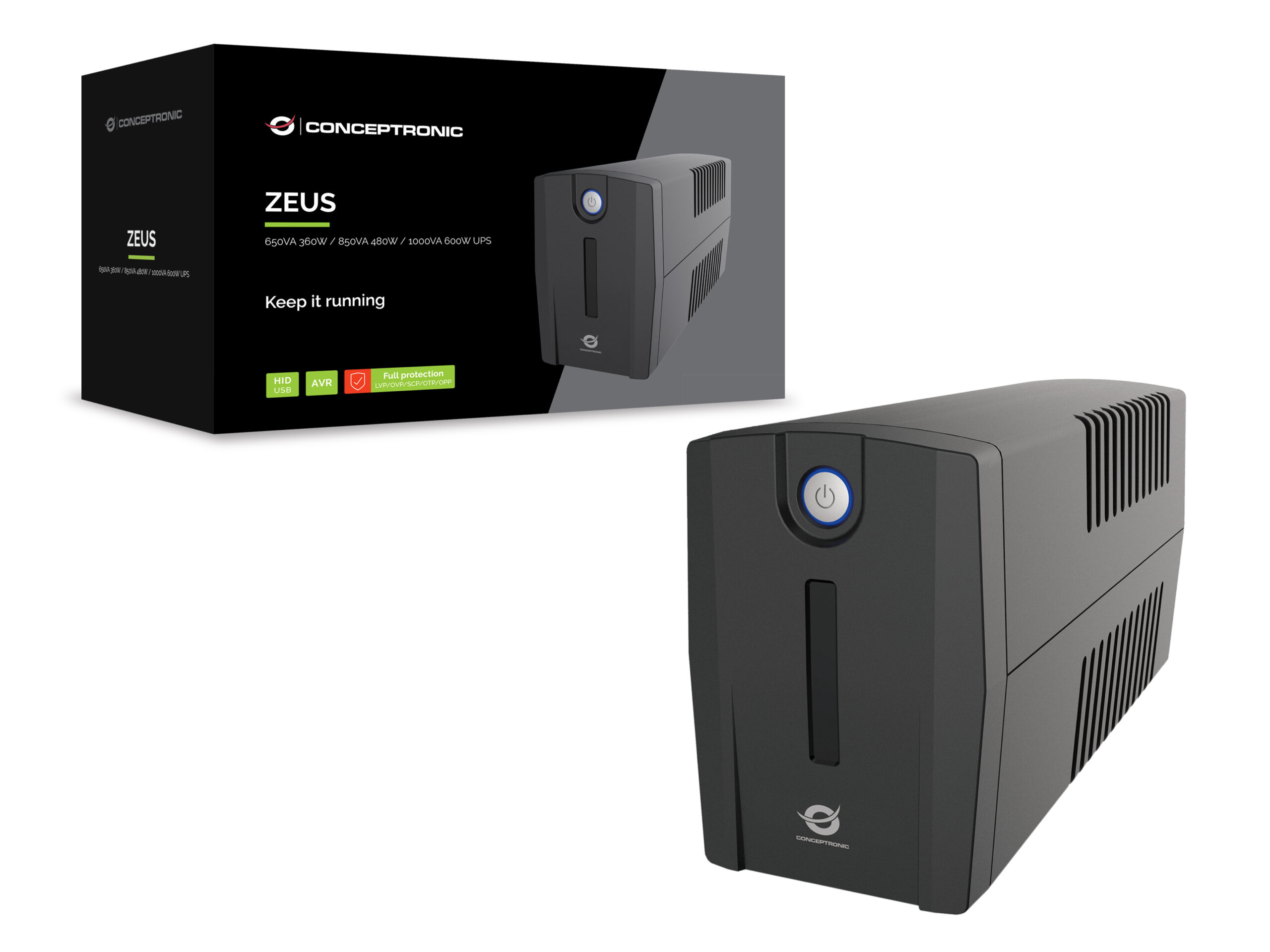 Conceptronic ZEUS01G UPS Line-interactive 0,65 kVA 360 W 2 AC-uitgang(en) - Afbeelding 6
