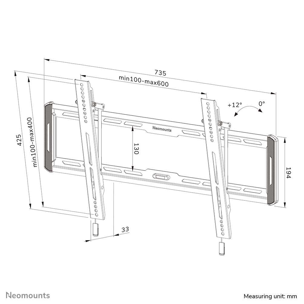 Neomounts WL35-550BL16 TV-beugel wand 42-86" - kantelbaar - Easy Install - Afbeelding 21