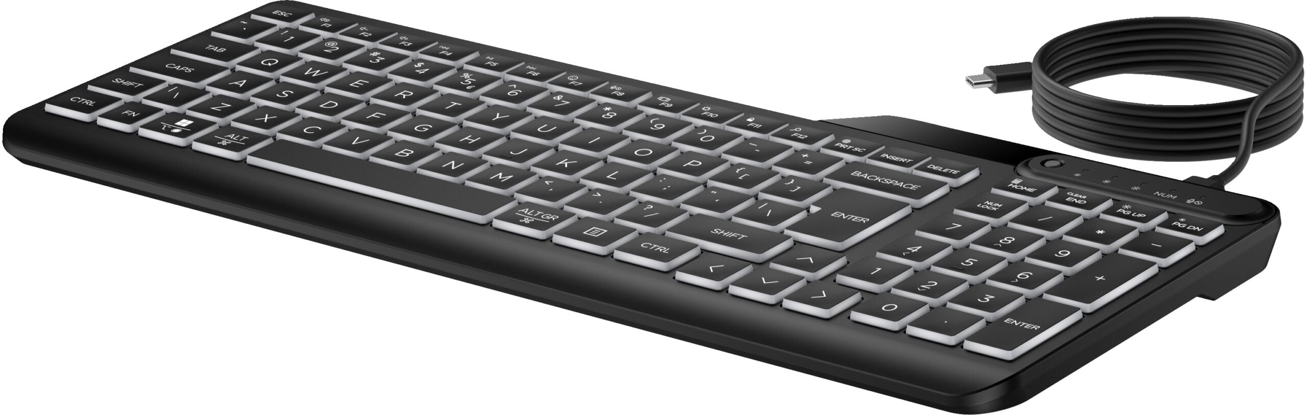 HP 405 backlit toetsenbord met kabel voor meerdere apparaten - Afbeelding 3