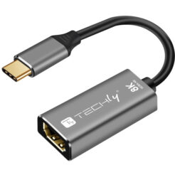 Techly IADAP-USBC-HDMI8 USB grafische adapter 7680 x 4320 Pixels Zwart, Zilver