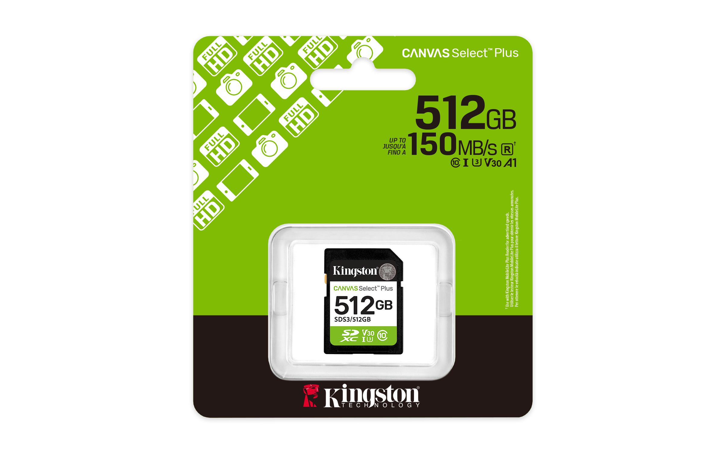 Kingston Technology 512GB SDXC Canvas Select Plus Gen3 150MB/s C10 UHS-I U3 V30 - Afbeelding 4