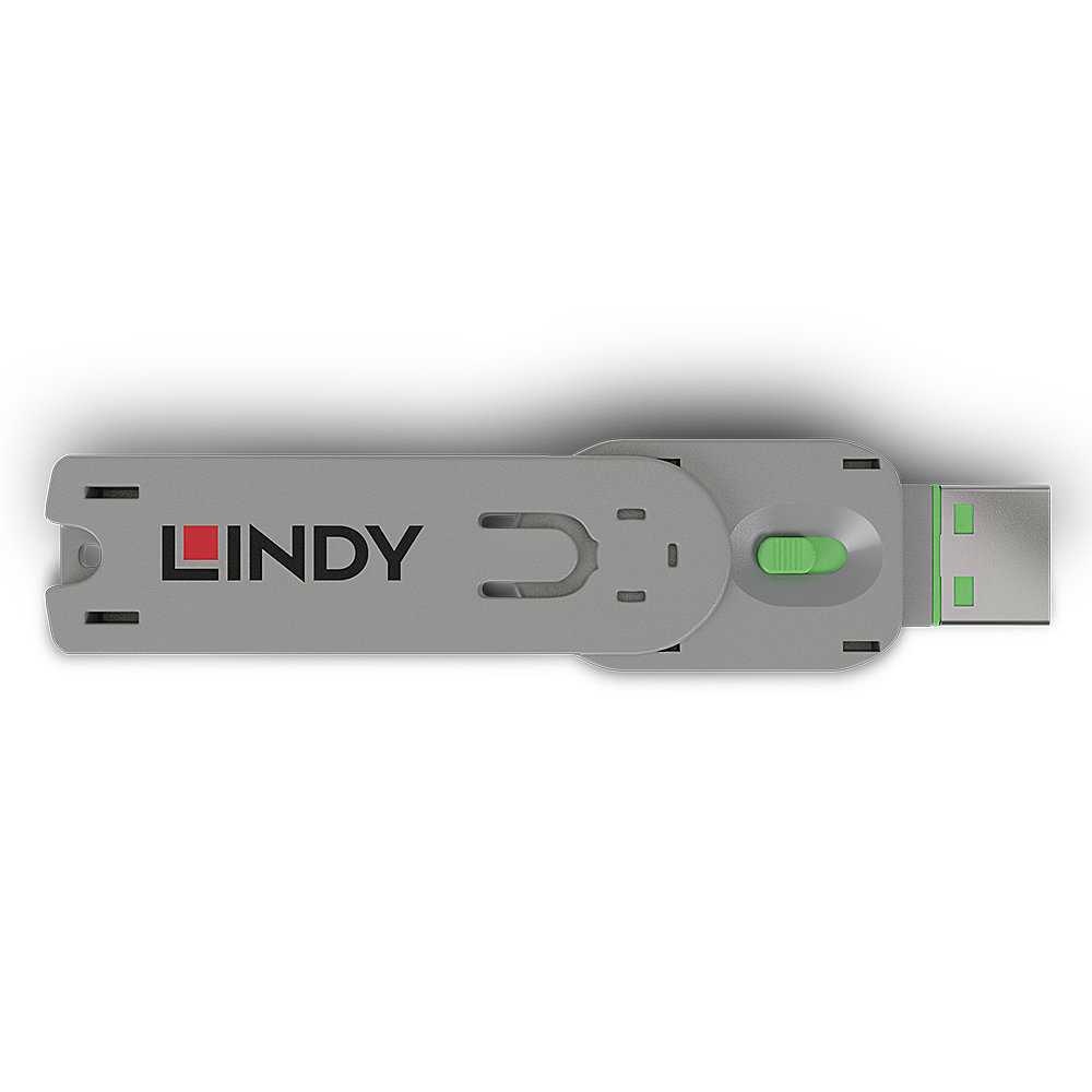 Lindy 40621 poortblokker Poortblokkeersleutel USB Type-A Groen Acrylonitrielbutadieenstyreen (ABS) 1 stuk(s) - Afbeelding 3