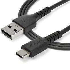 StarTech.com 2m USB-A naar USB-C Laadkabel, Robuuste Fast Charge & Sync Kabel, 3A, USB 2.0, TPE Mantel en Aramidevezels - Zwarte USB Oplaadkabel - Afbeelding 5
