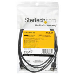StarTech.com 2m USB-A naar USB-C Laadkabel, Robuuste Fast Charge & Sync Kabel, 3A, USB 2.0, TPE Mantel en Aramidevezels - Zwarte USB Oplaadkabel - Afbeelding 7