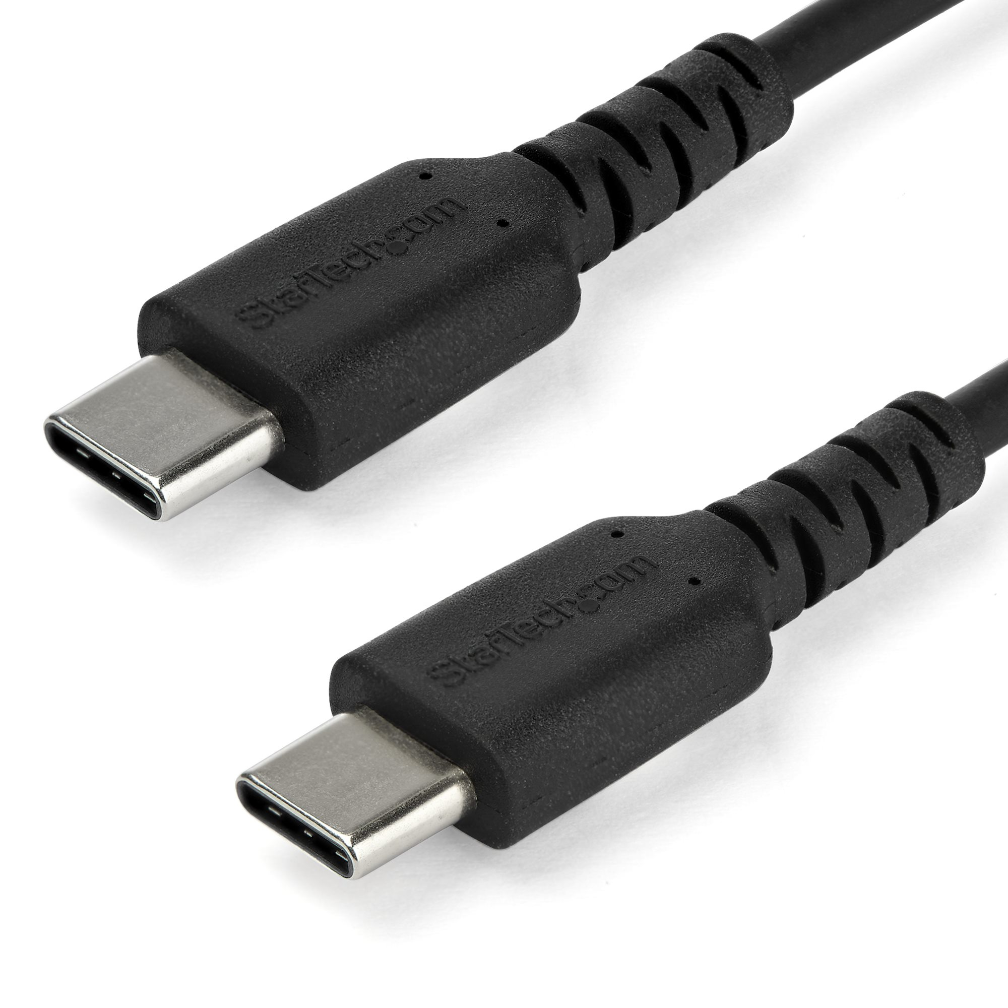 StarTech.com 1m USB-C Laadkabel, Robuuste Fast Charge & Sync Type C Kabel, 60W (3A) PD, USB 2.0, TPE Mantel en Aramidevezels - Zwarte USB Oplaadkabel - Afbeelding 2