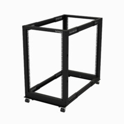 StarTech.com 4-Post 18U Mobiel Open Frame Server Rack, 19" Patchkast met Wielen en 4 Stijlen, Open Serverkast met Verstelbare Diepte voor Computer / AV / Netwerk Apparatuur - Wielen, Stelvoeten of Vloermontage