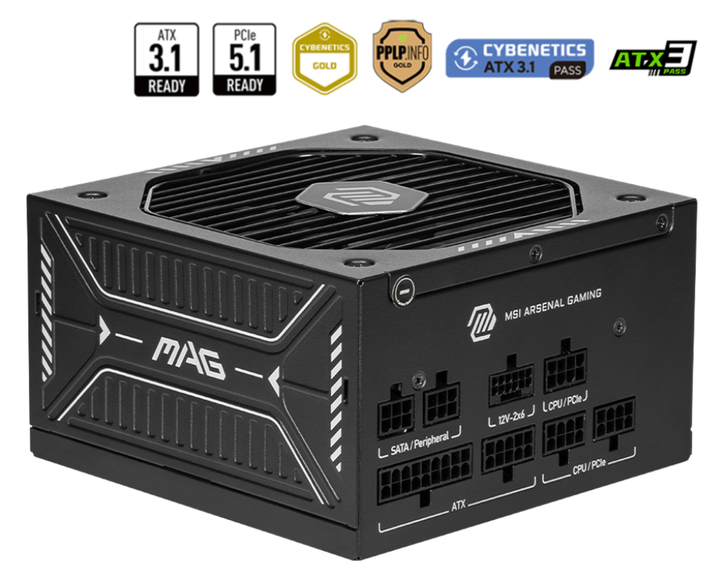 MSI MAG A750GLS PCIE5 power supply unit 750 W 24-pin ATX ATX Zwart
