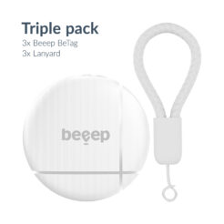 Beeep BeTag Find My Tracker White & Keychain White - 3 pack