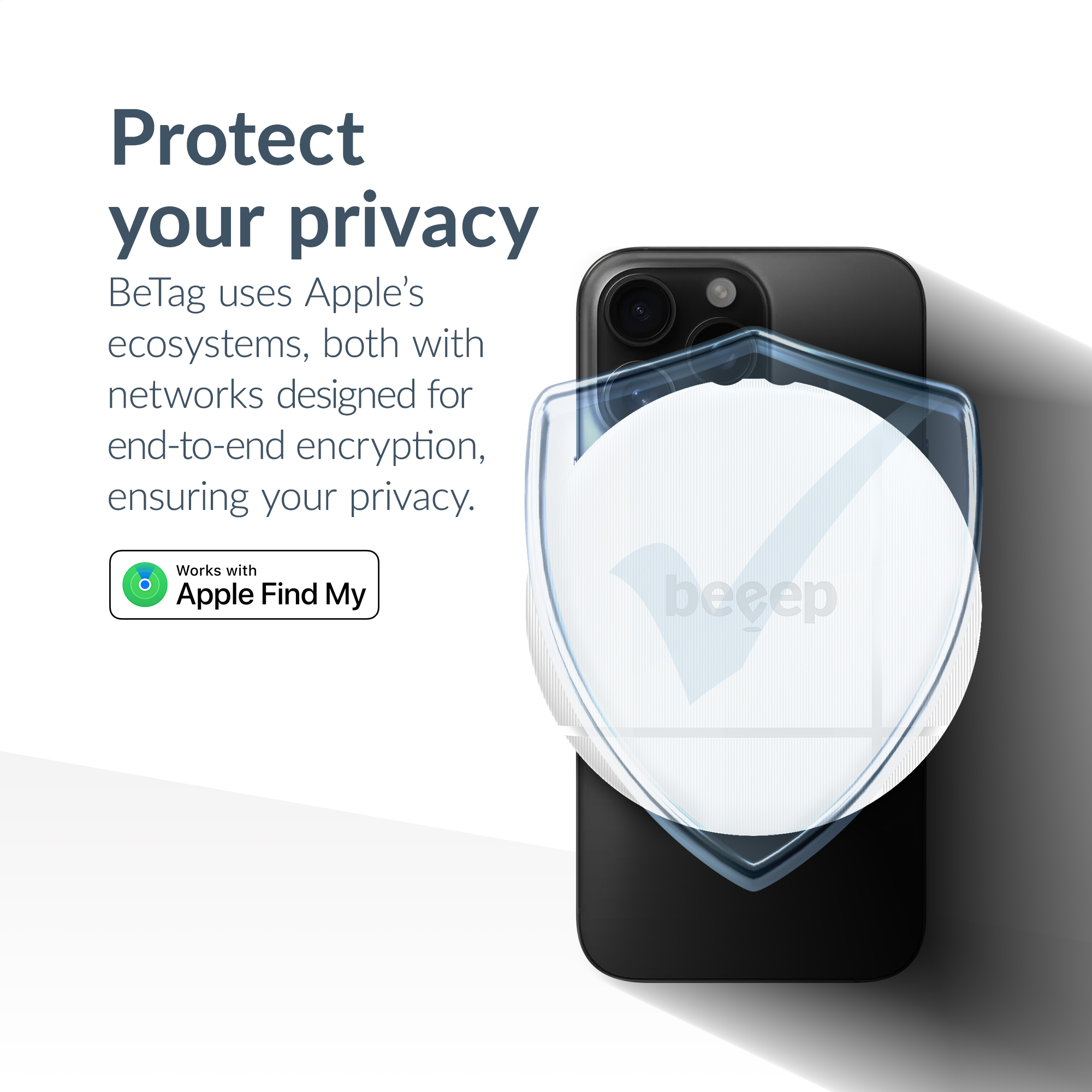 Beeep BeTag Find My Tracker White & Keychain White - 3 pack - Afbeelding 6