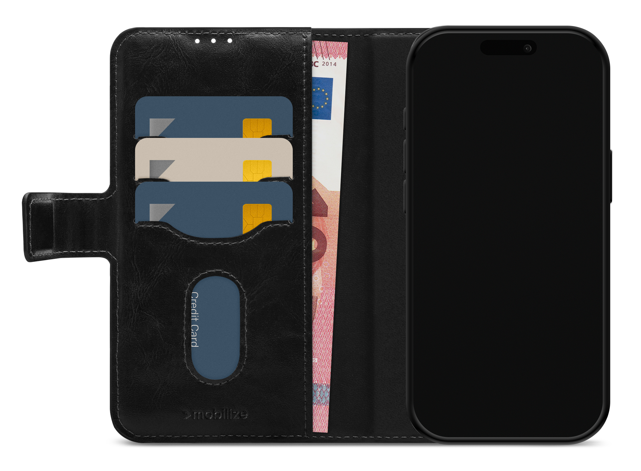 Mobilize 2in1 Magsafe Compatible Gelly Wallet Case Apple iPhone 17 Pro Black