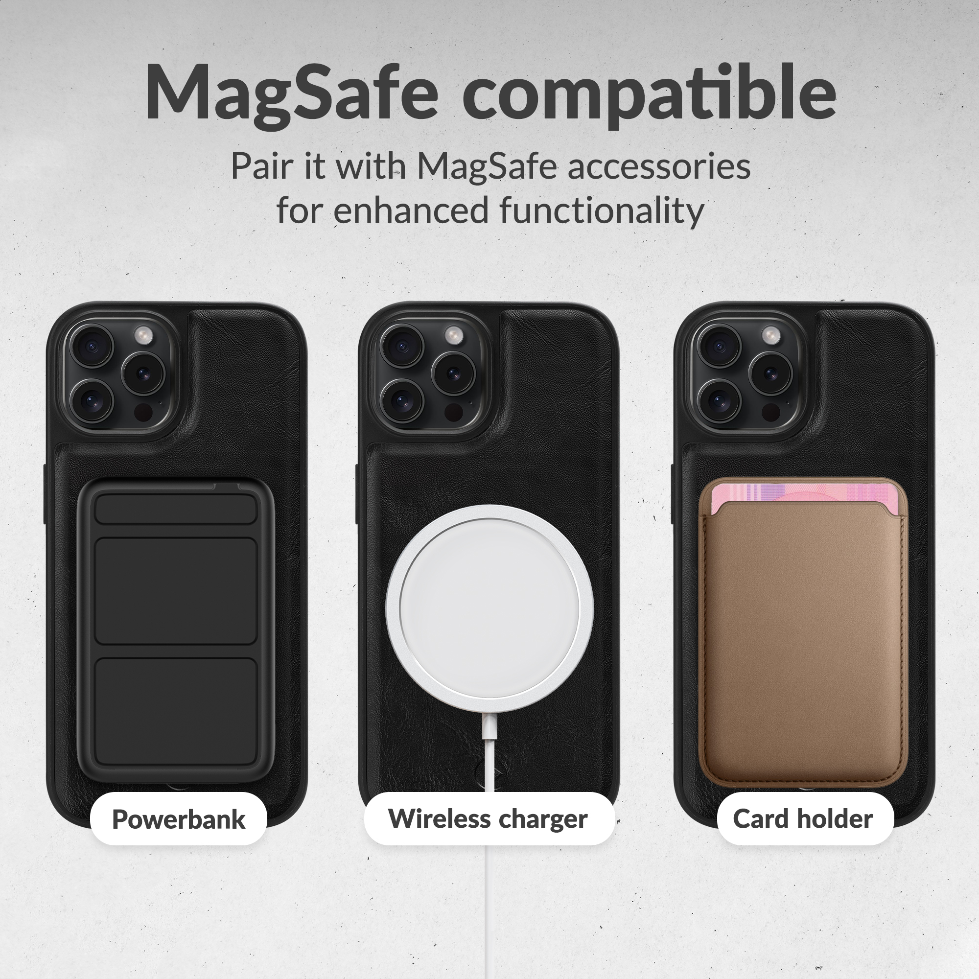 Mobilize 2in1 Magsafe Compatible Gelly Wallet Case Apple iPhone 17 Pro Black - Afbeelding 4