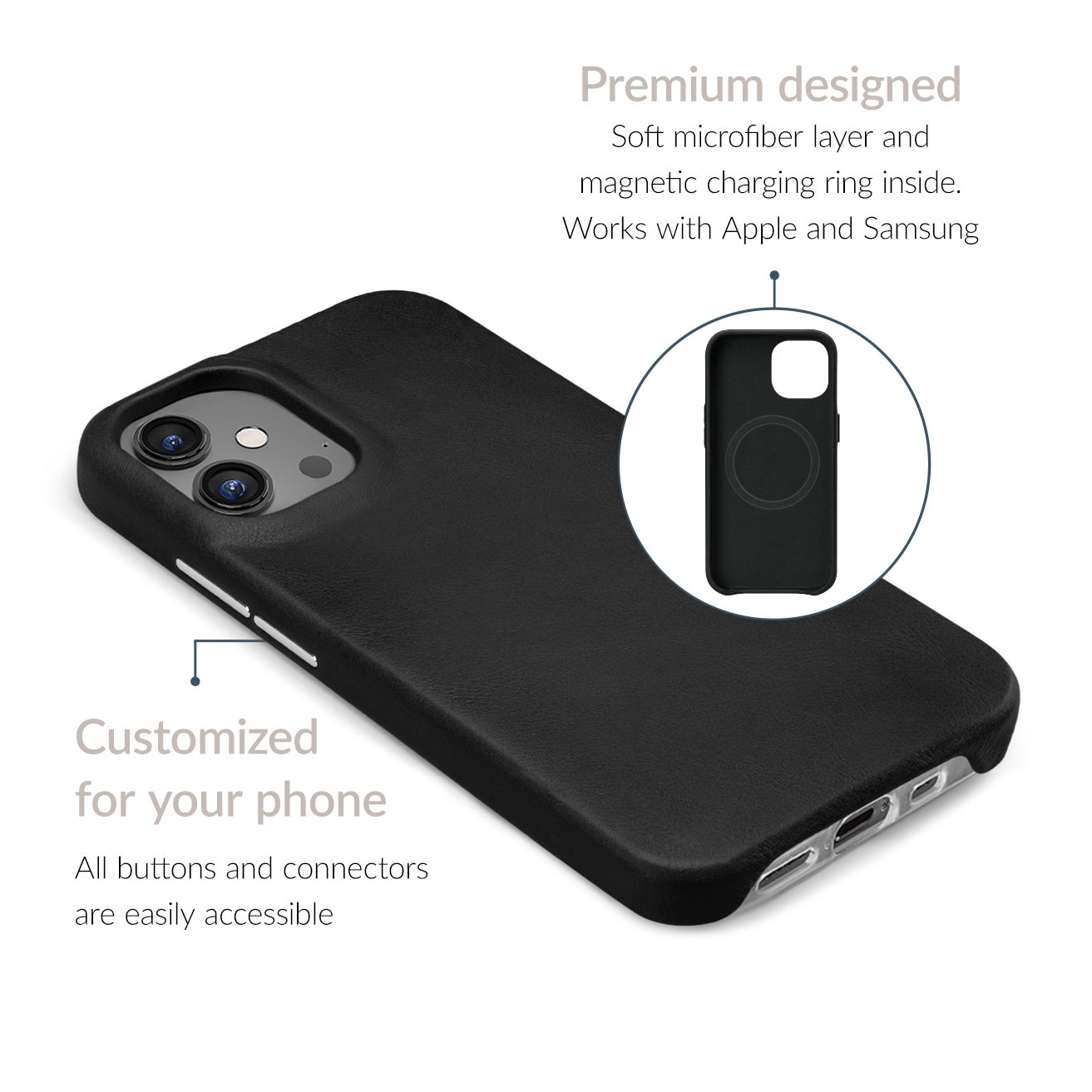 Mobilize Magsafe Compatible Premium Leather Case Apple iPhone 17 Black